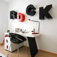 Kirjoittaminen seinälle rock -rakastajan huoneessa