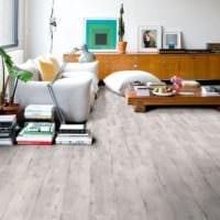 graues Laminat im Wohnzimmer