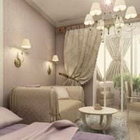 ideea de a folosi un laminat ușor într-o frumoasă imagine de design a apartamentelor