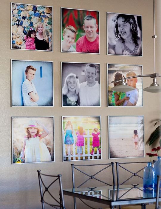 Οικογενειακές φωτογραφίες διακόσμησης τοίχου κουζίνας