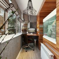 עיצוב חדר עבודה במרפסת צרה