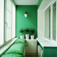 Balkónová dekorácia v zelenej farbe