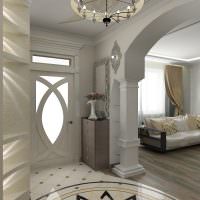 Interiér chodby v kombinaci s obývacím pokojem