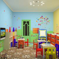 Det indre af rummet i børnehave