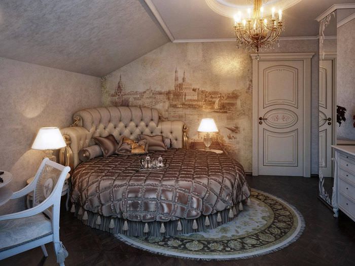 Кръгло легло в класически стил
