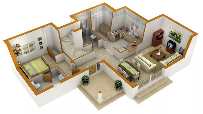 Interiérový projekt súkromného domu s tromi obývacími izbami