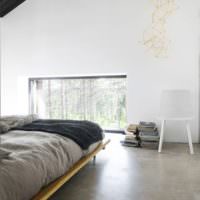 Soveværelse i minimalistisk stil i et privat hus