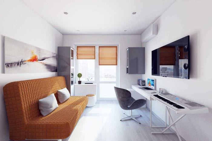 mulighet for et vakkert interiør i en 2-roms leilighet