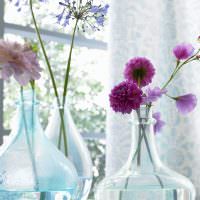 Sklenené vázy v tvare fľaše