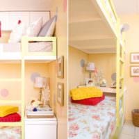 עיצוב מיטת חדר ילדים קטנה שתתאים לקירות