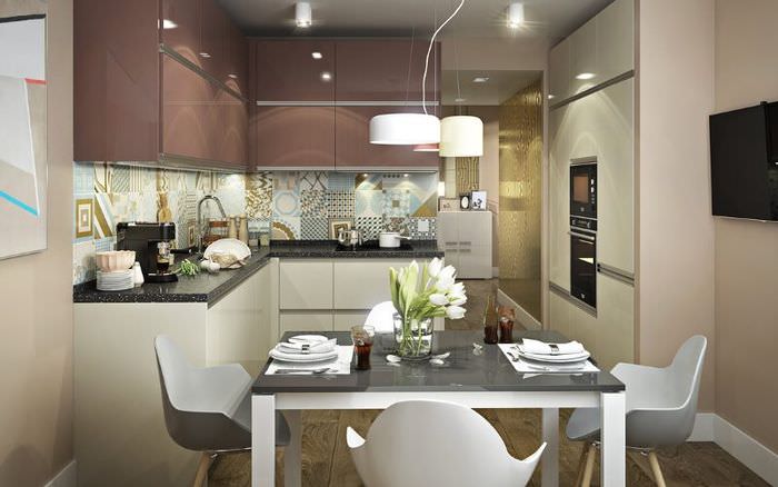 עיצוב מטבח עם פינת אוכל בדירת שני חדרים