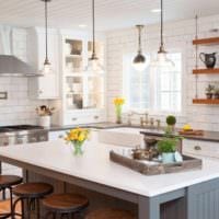 Küche ohne Oberschränke Lichtdesign