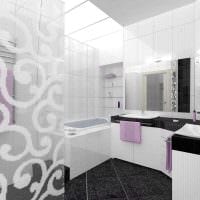 mulighed for et usædvanligt design af et badeværelse i et lejlighedsbillede
