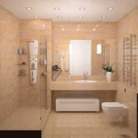 ideen om et lyst design af et badeværelse i et lejlighedsbillede