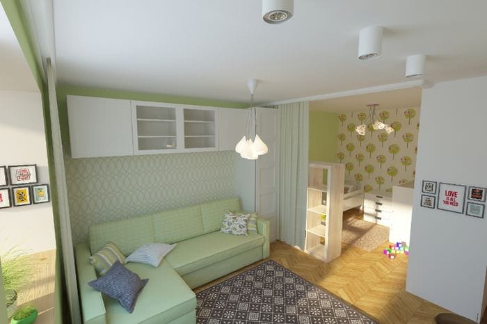 design av en lägenhet med ett barnområde