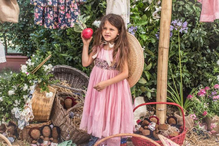 børnemode sommer 2018 pink kjole rhinestones bælte