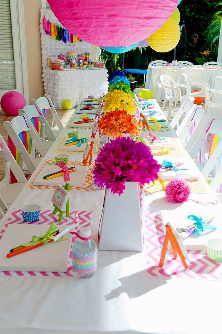 farverige ideer børne bord bryllup muntre farver