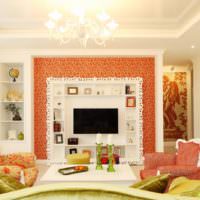 Orange in einem klassischen Wohnzimmer