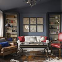Dunkle Farben im klassischen Wohnzimmerdesign
