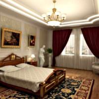 Starkt ljus i sovrum i klassisk stil
