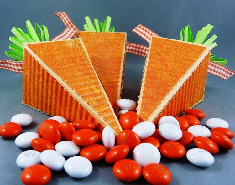 Påskegaver tinker taske-orange-farvet bølgepap slik