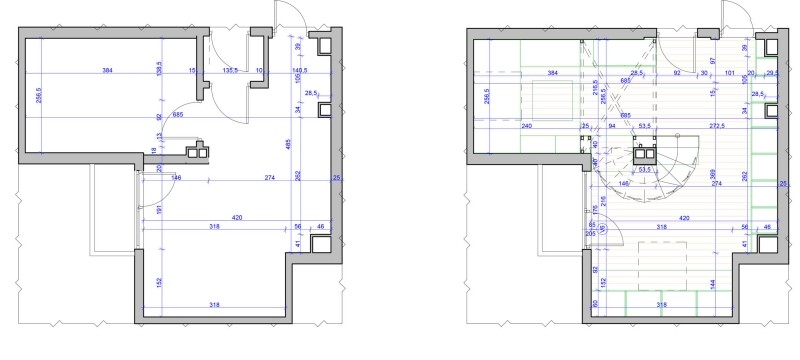 Små-værelser-møblering-gulvplan-værelse-planlægning-åben-før-efter