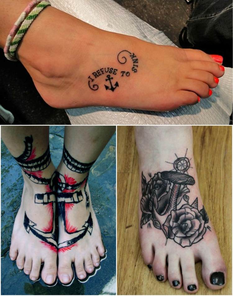 Fod tatovering anker kvinde tatovering ideer