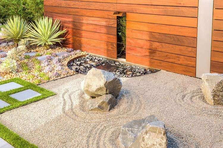 design ideer små japanske havesand grus revet sten