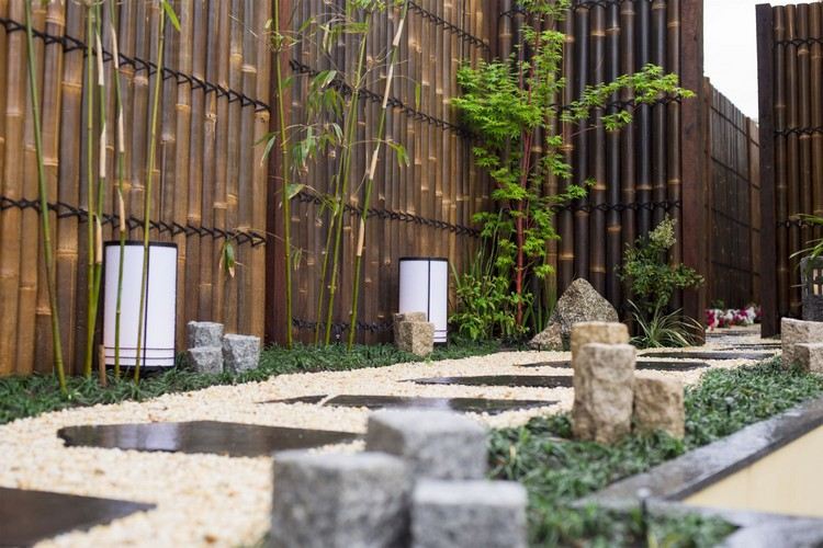 moderne japansk have have sti grus trinplader