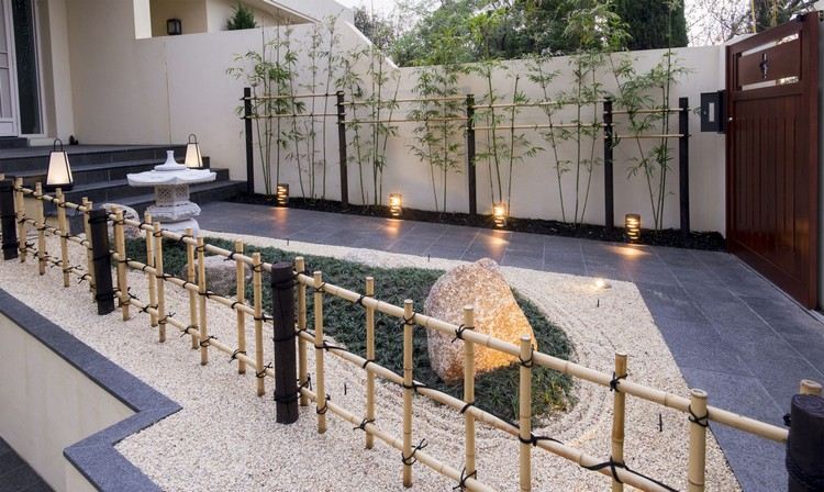 lille japansk have bunddække planter sten grus