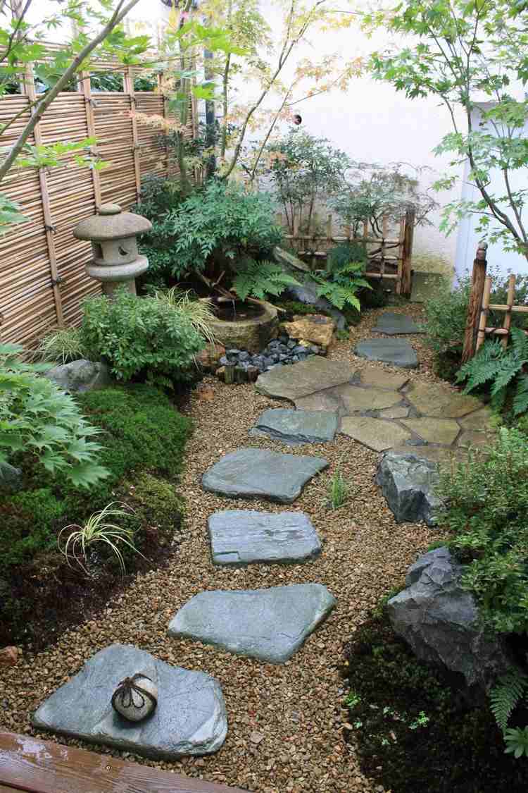 små japanske havesten gruslandskab mosplantning