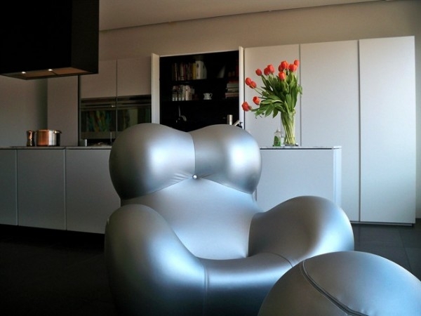 Arm sofa-grå sølv stue design