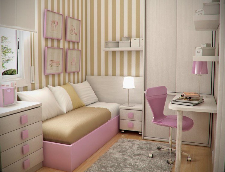 lille-børnehave-værelse-design-pige-hvid-pink-væg-strips
