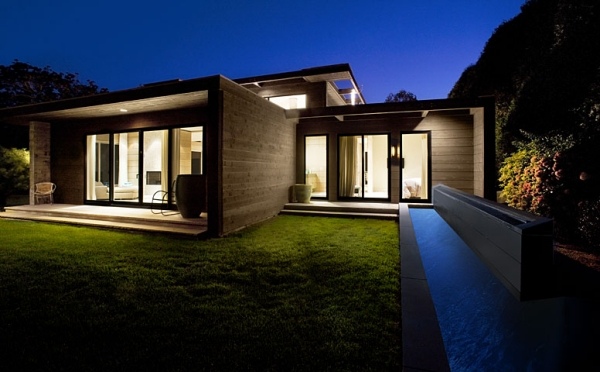 Passiv hus med swimmingpool natbelysning