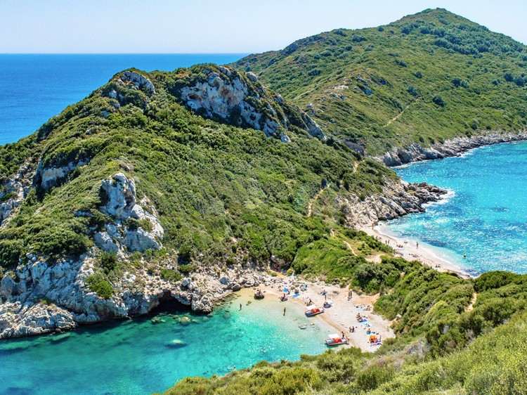 Twin Bays Beach Corfu de smukkeste øer i Grækenland