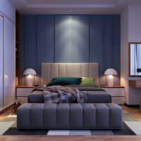 Strikt interiör i ett modernt sovrum