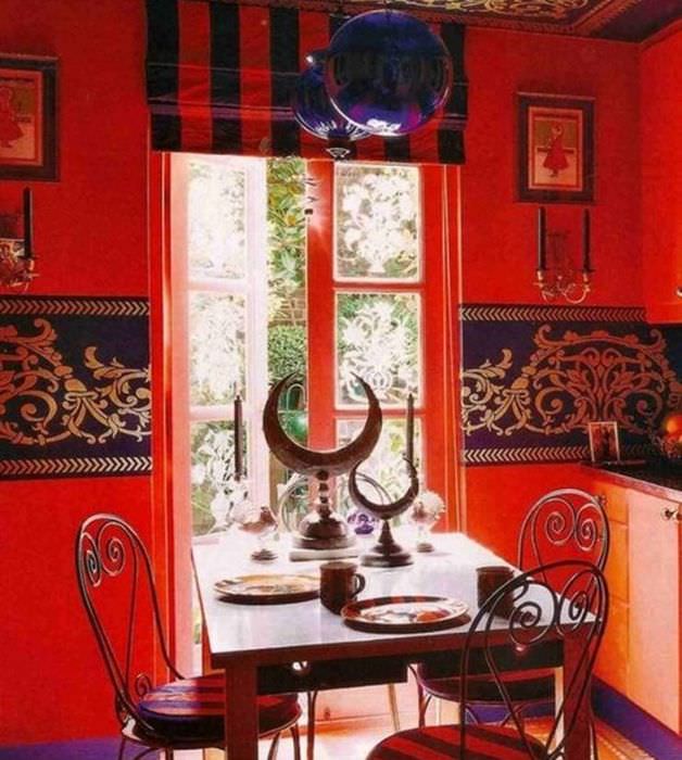 Pienen keittiön sisustus marokkolaiseen tyyliin