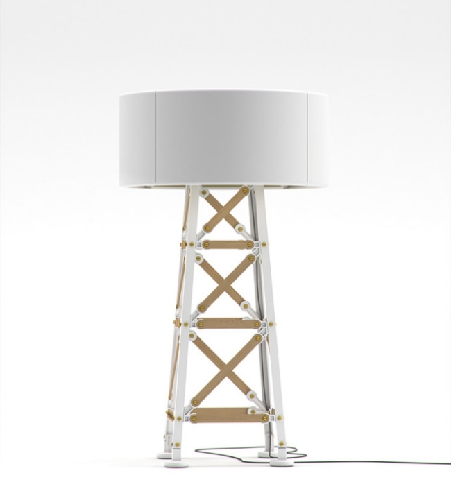 Moderne gulvlampe Joost van Bleiswijk-Design hvid træ