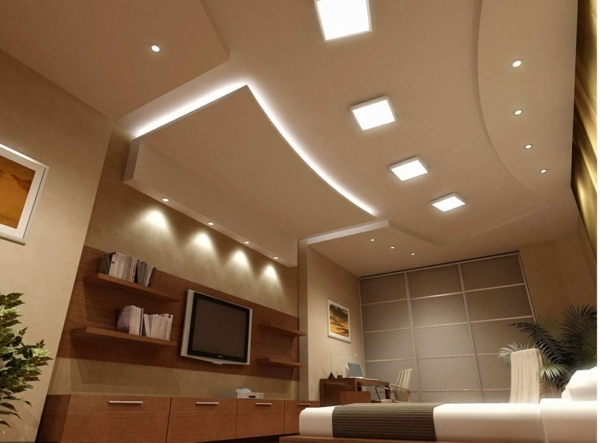 Ideer-belysning-i-soveværelset-ophængt-loft