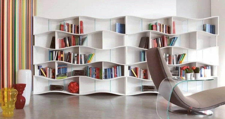 kreative levende ideer moderne hylde design bølger stue møbler