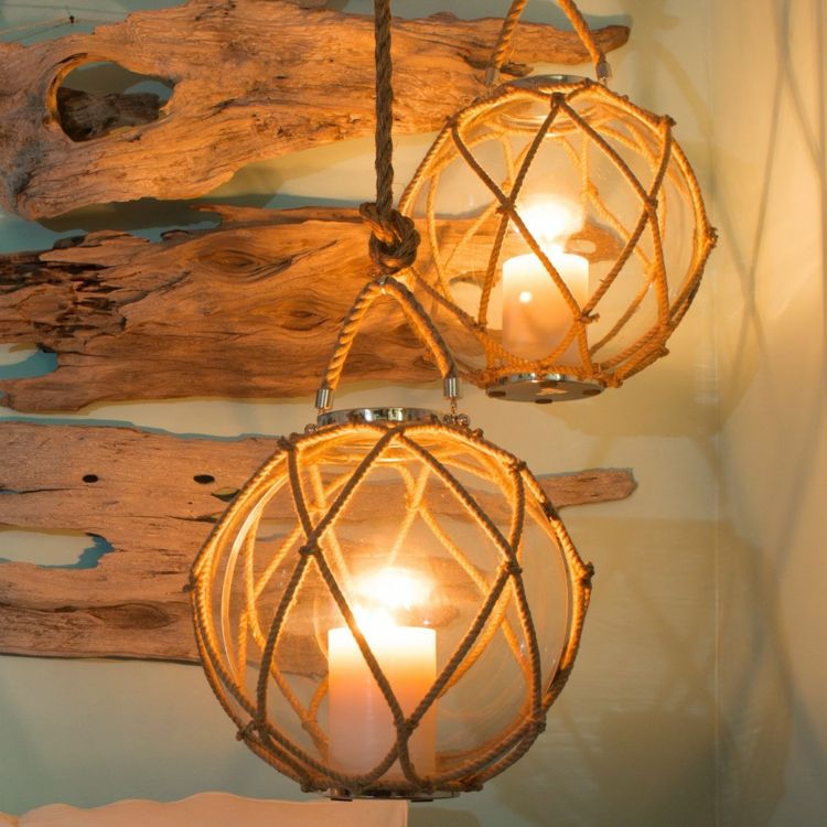 kreative hjem ideer stearinlys lamper reb diy drivved