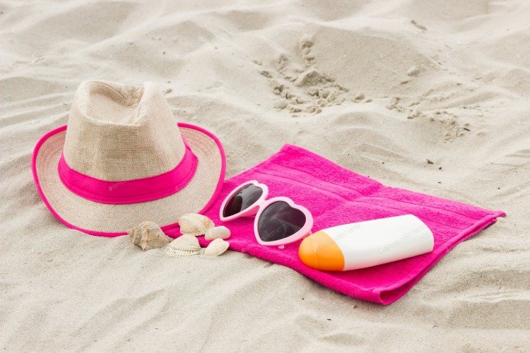 ting at tage med på stranden tilbehør solcreme som forebyggelse af hudkræft