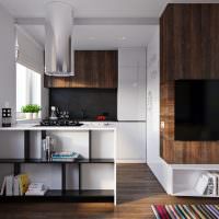 Kjøkkenhalvøy med bokhyller
