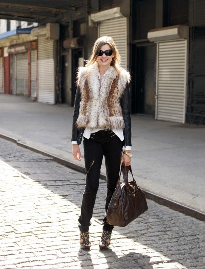 høj kvalitet-pels-vest-naturlig-farve-brun-læder-taske-sandaler-platforme