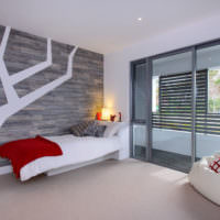 Soveværelse i minimalistisk stil i et moderne landsted