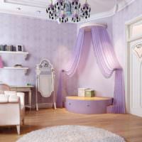 Kvinders værelse dekoration med lavendel farve