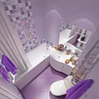 Badeværelse interiør i lavendel farve