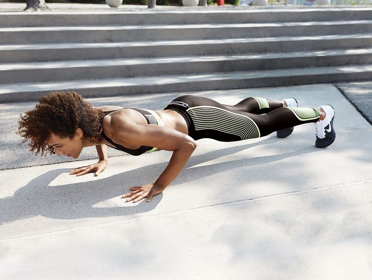 Pushups Calorie Push Ups Træning Udfører selvvægt Overkropstræning