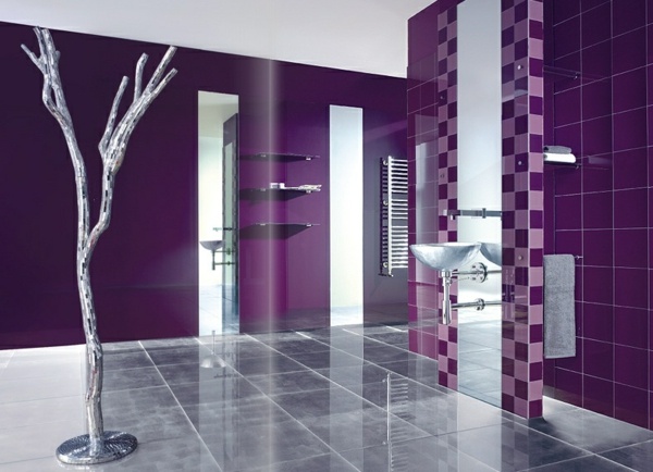 moderne farve - lilla badeværelse - luksuriøst