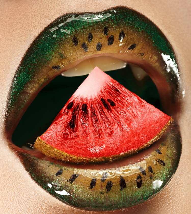 læbe make-up vandmelon-look-idé-lipgloss